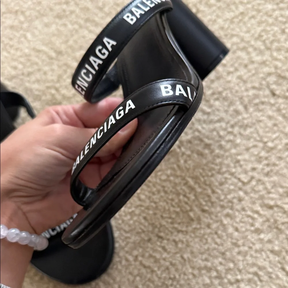 Balenciaga Black Logo Heels - Picture 3 of 5